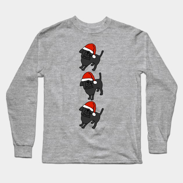 Christmas Santa Dogs Line Dancing Long Sleeve T-Shirt by ellenhenryart